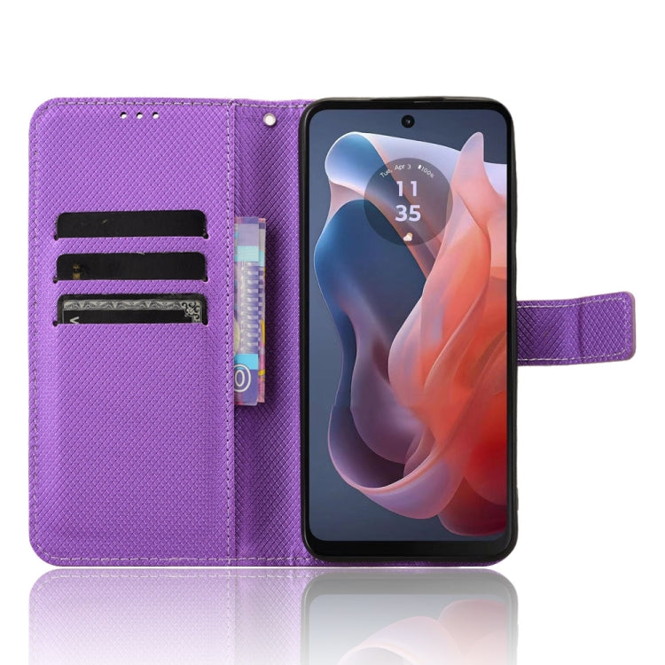 For Motorola Moto G Play 4G 2024 Diamond Texture Leather Phone Case(Purple)