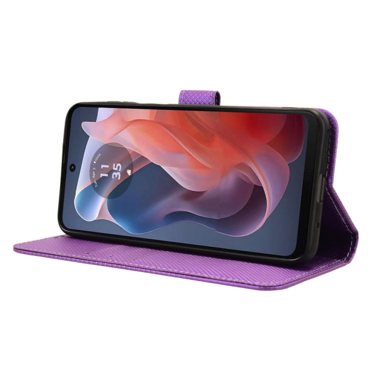 For Motorola Moto G Play 4G 2024 Diamond Texture Leather Phone Case(Purple)