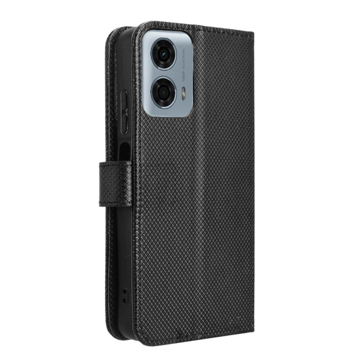 For Motorola Moto G Power 5G 2024 Diamond Texture Leather Phone Case(Black) - Motorola Cases by PMC Jewellery | Online Shopping South Africa | PMC Jewellery | Buy Now Pay Later Mobicred