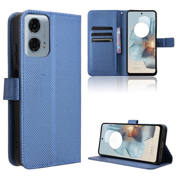 For Motorola Moto G Power 5G 2024 Diamond Texture Leather Phone Case(Blue) - Motorola Cases by PMC Jewellery | Online Shopping South Africa | PMC Jewellery | Buy Now Pay Later Mobicred