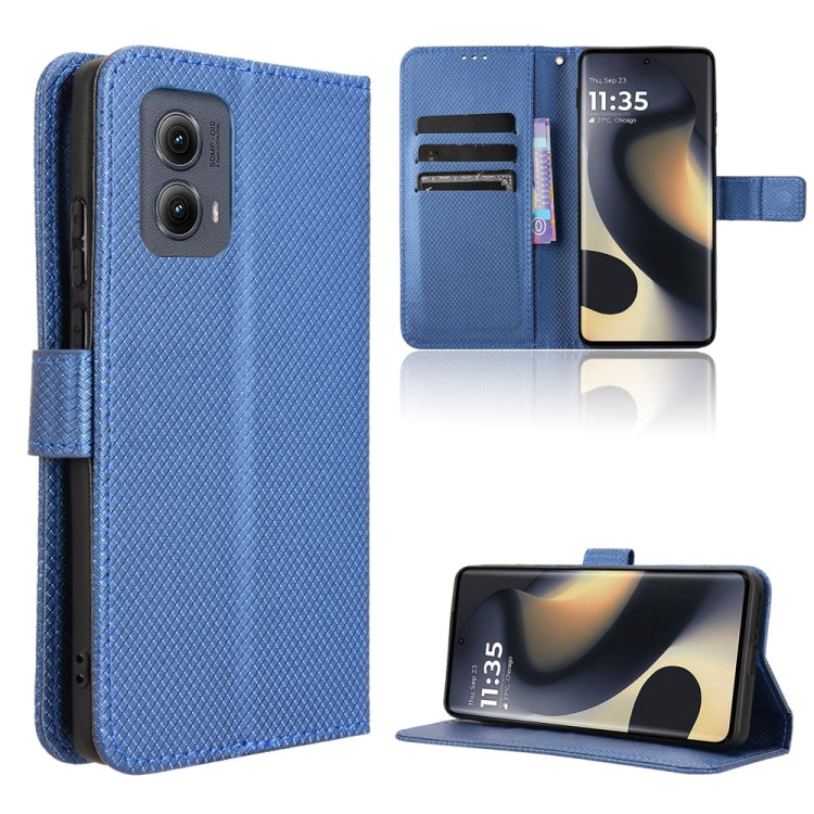 For Motorola Edge 2024 5G Diamond Texture Leather Phone Case(Blue) - Motorola Cases by PMC Jewellery | Online Shopping South Africa | PMC Jewellery | Buy Now Pay Later Mobicred