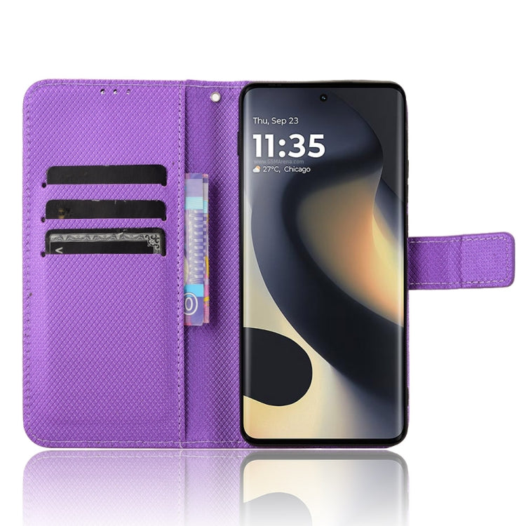 For Motorola Edge 2024 5G Diamond Texture Leather Phone Case(Purple) - Motorola Cases by PMC Jewellery | Online Shopping South Africa | PMC Jewellery | Buy Now Pay Later Mobicred