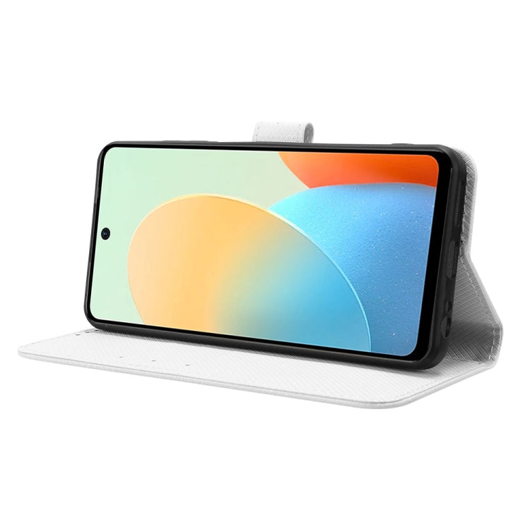 For Tecno Spark Go 2024 Diamond Texture Leather Phone Case(White) - Tecno Cases by PMC Jewellery | Online Shopping South Africa | PMC Jewellery | Buy Now Pay Later Mobicred