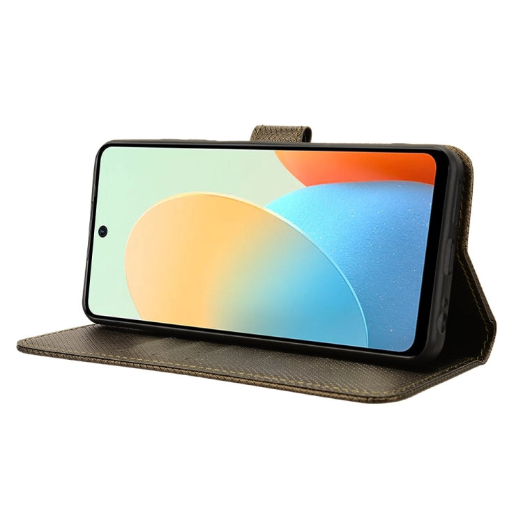 For Tecno Spark Go 2024 Diamond Texture Leather Phone Case(Brown) - Tecno Cases by PMC Jewellery | Online Shopping South Africa | PMC Jewellery | Buy Now Pay Later Mobicred