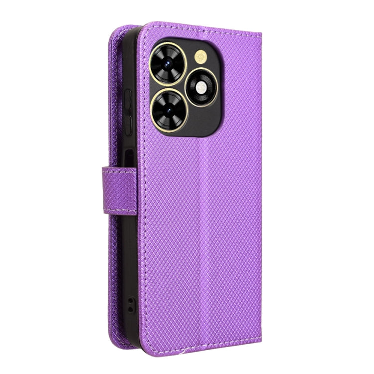 For Tecno Spark Go 2024 Diamond Texture Leather Phone Case(Purple) - Tecno Cases by PMC Jewellery | Online Shopping South Africa | PMC Jewellery | Buy Now Pay Later Mobicred