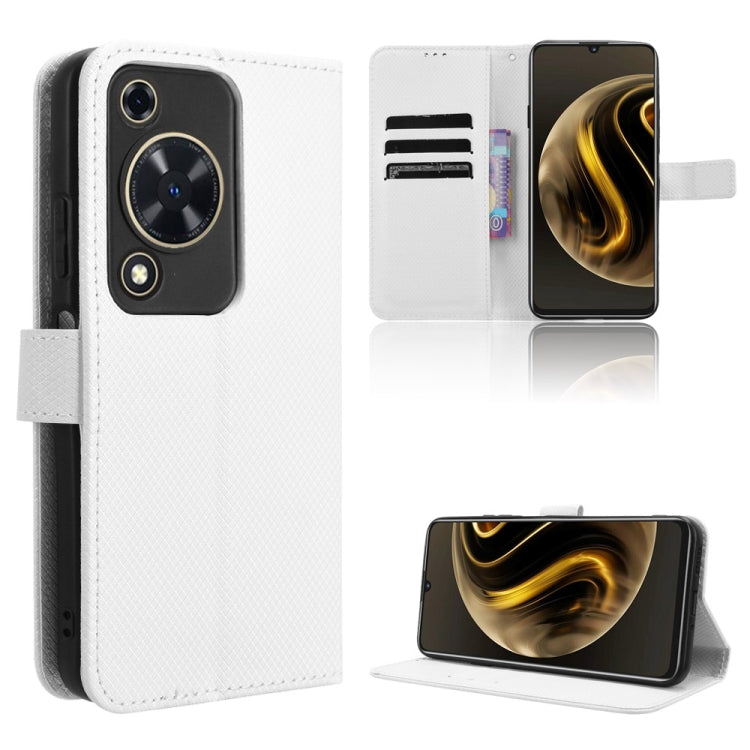 For Huawei nova Y72 4G Diamond Texture Leather Phone Case(White) - Huawei Cases by PMC TechLife | Online Shopping South Africa | PMC TechLife | Buy Now Pay Later Mobicred