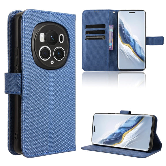For Honor Magic6 Pro Diamond Texture Leather Phone Case(Blue)