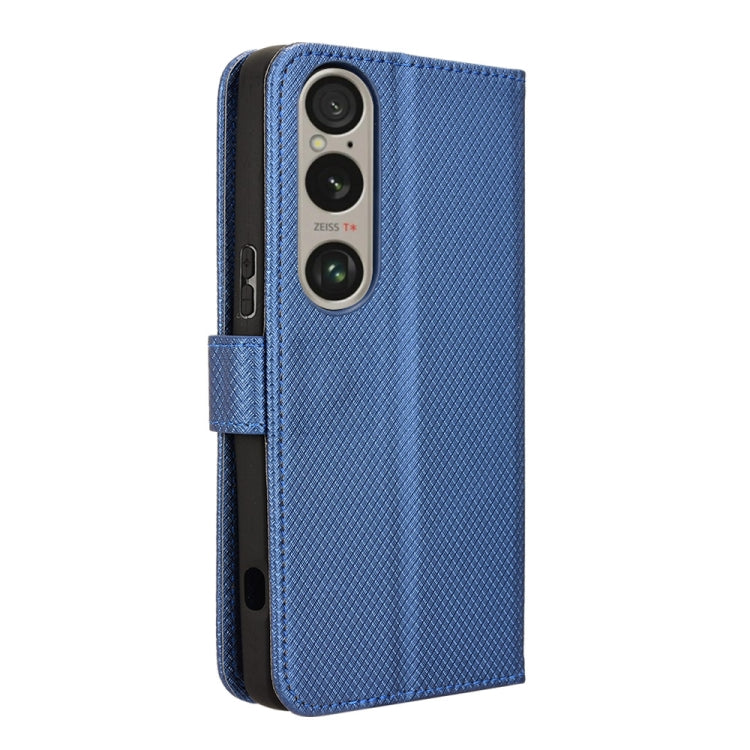 For Sony Xperia 1 VI 2024 Diamond Texture Leather Phone Case(Blue) - Sony Cases by PMC Jewellery | Online Shopping South Africa | PMC Jewellery | Buy Now Pay Later Mobicred