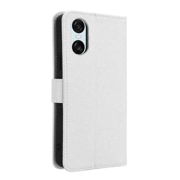 For Sony Xperia 10 VI 2024 Diamond Texture Leather Phone Case(White)