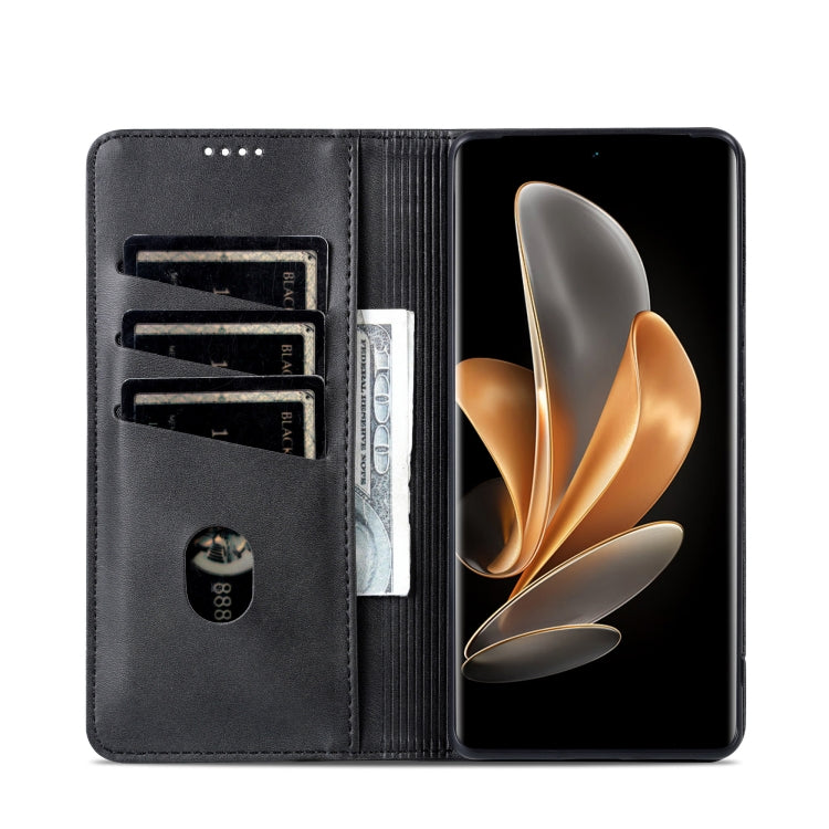 For Huawei Pura 70 Pro / 70 Pro+ AZNS Magnetic Calf Texture Flip Leather Phone Case(Black)