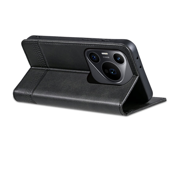For Huawei Pura 70 Pro / 70 Pro+ AZNS Magnetic Calf Texture Flip Leather Phone Case(Black)