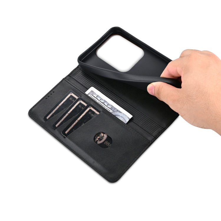 For Huawei Pura 70 Pro / 70 Pro+ AZNS Magnetic Calf Texture Flip Leather Phone Case(Black)