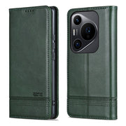 For Huawei Pura 70 Pro / 70 Pro+ AZNS Magnetic Calf Texture Flip Leather Phone Case(Dark Green)