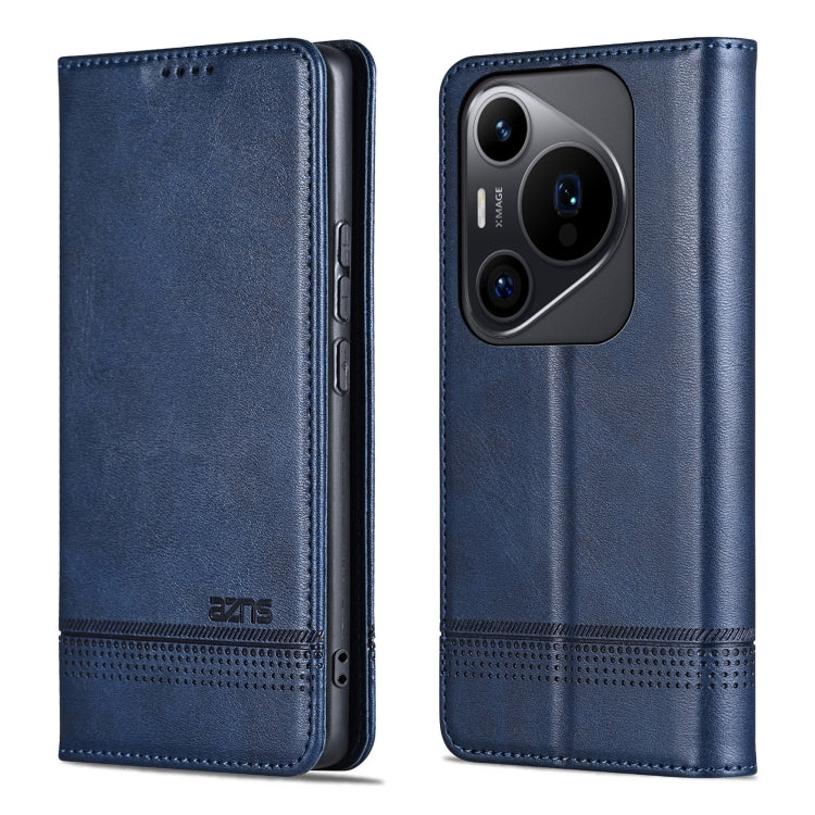 For Huawei Pura 70 Pro / 70 Pro+ AZNS Magnetic Calf Texture Flip Leather Phone Case(Dark Blue)