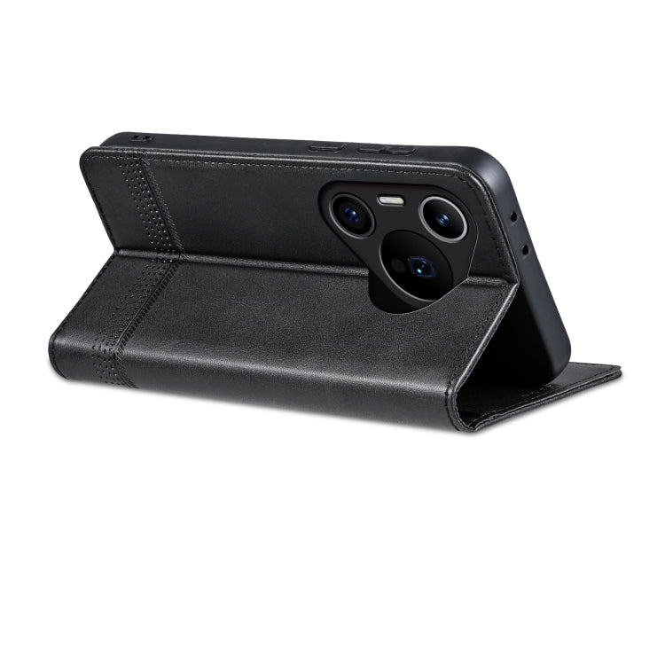 For Huawei Pura 70 Pro / 70 Pro+ Fine Hole AZNS Magnetic Calf Texture Flip Leather Phone Case(Black) - Huawei Cases by AZNS | Online Shopping South Africa | PMC Jewellery | Buy Now Pay Later Mobicred