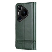 For Huawei Pura 70 Pro / 70 Pro+ Fine Hole AZNS Magnetic Calf Texture Flip Leather Phone Case(Dark Green)