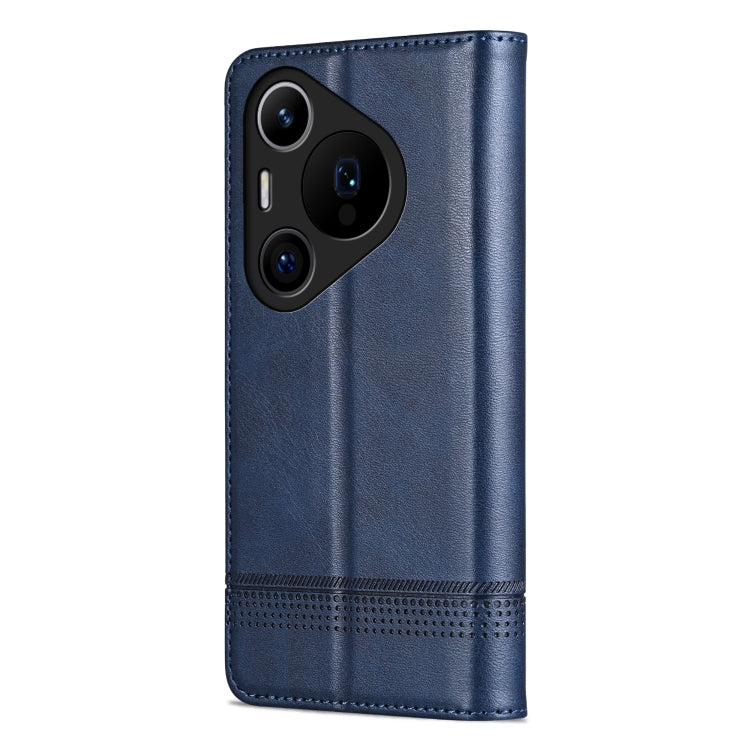 For Huawei Pura 70 Pro / 70 Pro+ Fine Hole AZNS Magnetic Calf Texture Flip Leather Phone Case(Dark Blue)