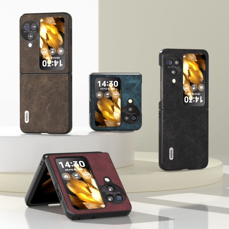 For OPPO Find N3 Flip ABEEL Dream Litchi Texture PU Phone Case(Khaki) - free shipping - PMC TechLife - Order now!