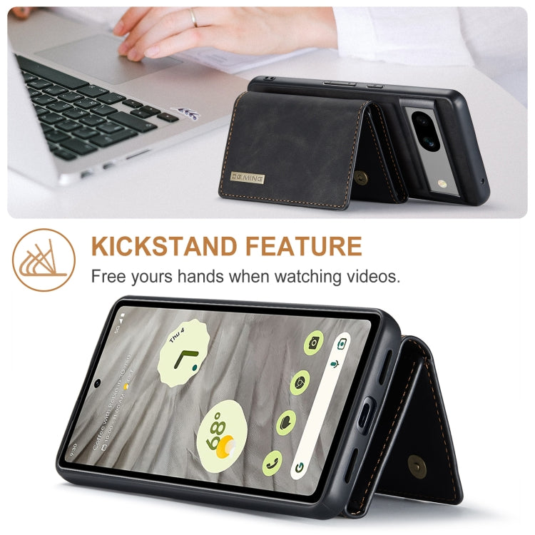 For Google Pixel 7A DG.MING M1 Series 3-Fold Multi Card Wallet + Magnetic Phone Case(Black) - Google Cases by DG.MING | Online Shopping South Africa | PMC TechLife | Buy Now Pay Later Mobicred