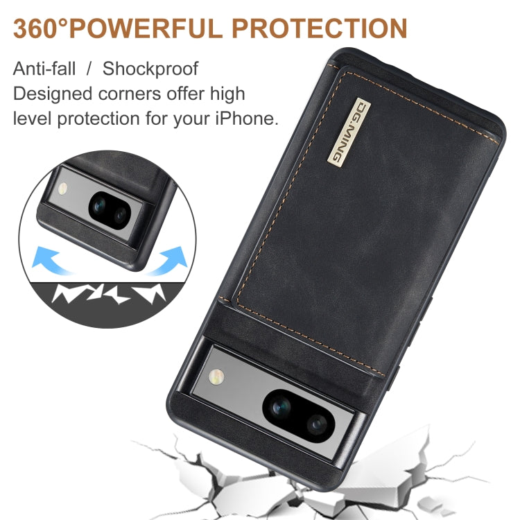 For Google Pixel 7A DG.MING M1 Series 3-Fold Multi Card Wallet + Magnetic Phone Case(Black) - Google Cases by DG.MING | Online Shopping South Africa | PMC TechLife | Buy Now Pay Later Mobicred