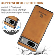 For Google Pixel 7A DG.MING M1 Series 3-Fold Multi Card Wallet + Magnetic Phone Case(Brown)