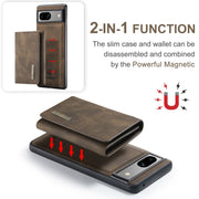 For Google Pixel 7A DG.MING M1 Series 3-Fold Multi Card Wallet + Magnetic Phone Case(Coffee)