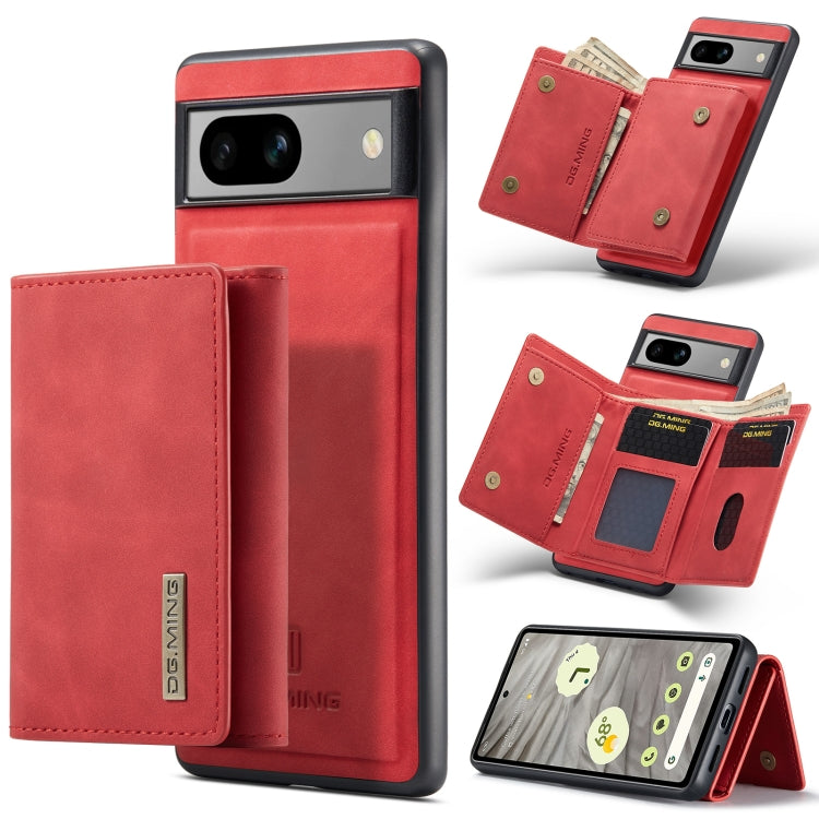For Google Pixel 7A DG.MING M1 Series 3-Fold Multi Card Wallet + Magnetic Phone Case(Red) - Google Cases by DG.MING | Online Shopping South Africa | PMC TechLife | Buy Now Pay Later Mobicred