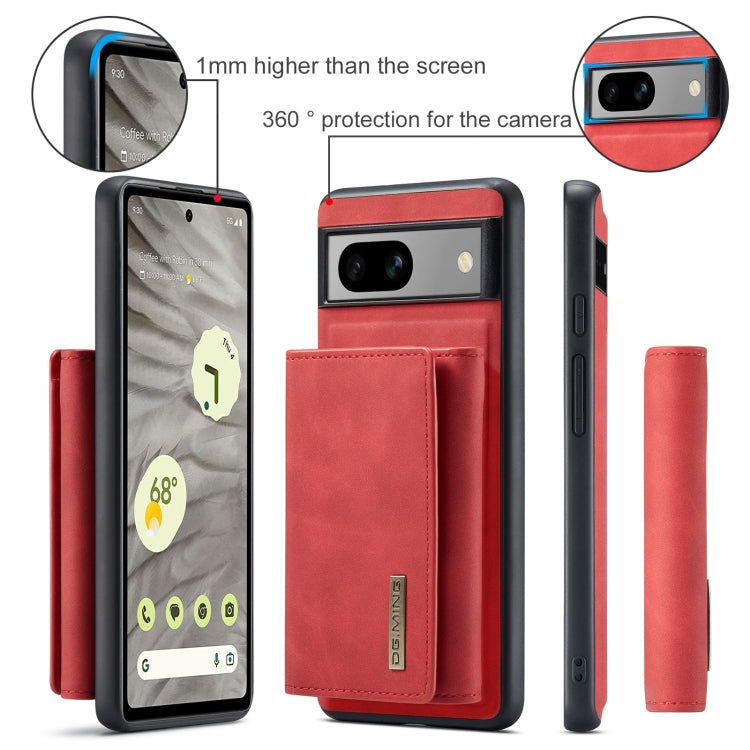 For Google Pixel 7A DG.MING M1 Series 3-Fold Multi Card Wallet + Magnetic Phone Case(Red) - Google Cases by DG.MING | Online Shopping South Africa | PMC TechLife | Buy Now Pay Later Mobicred