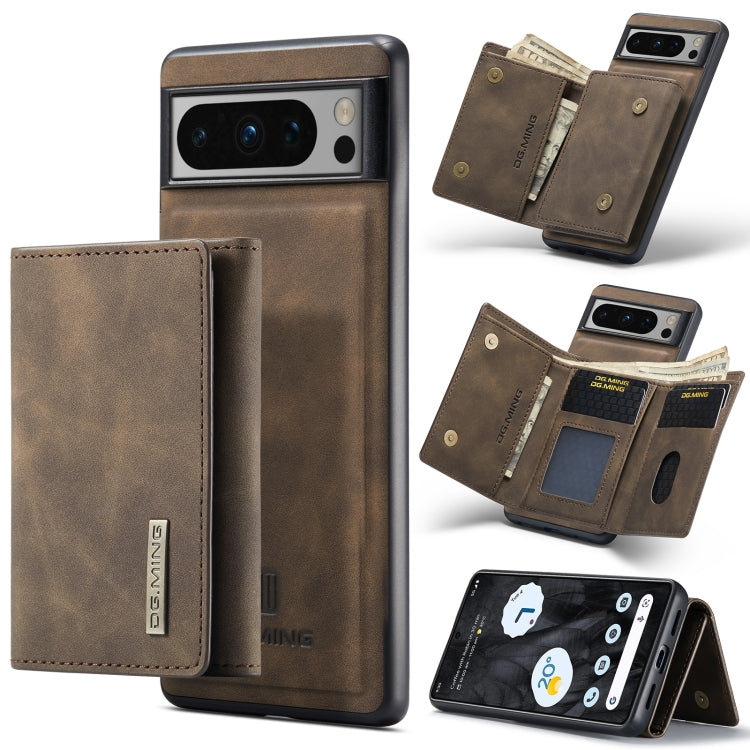For Google Pixel 8 Pro DG.MING M1 Series 3-Fold Multi Card Wallet + Magnetic Phone Case(Coffee) - Google Cases by DG.MING | Online Shopping South Africa | PMC TechLife | Buy Now Pay Later Mobicred