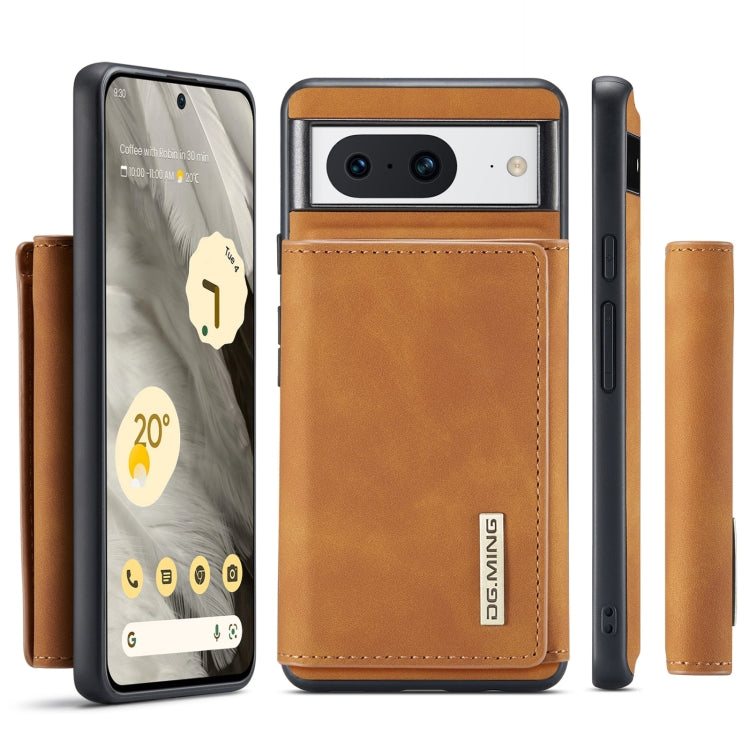 For Google Pixel 8 DG.MING M1 Series 3-Fold Multi Card Wallet + Magnetic Phone Case(Brown) - Google Cases by DG.MING | Online Shopping South Africa | PMC TechLife | Buy Now Pay Later Mobicred