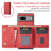 For Google Pixel 8A DG.MING M1 Series 3-Fold Multi Card Wallet + Magnetic Phone Case(Red)