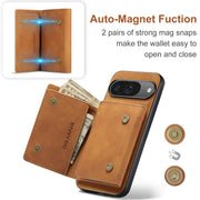 For Google Pixel 9 / 9 Pro DG.MING M1 Series 3-Fold Multi Card Wallet + Magnetic Phone Case(Brown)