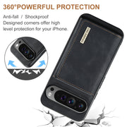 For Google Pixel 9 Pro XL DG.MING M1 Series 3-Fold Multi Card Wallet + Magnetic Phone Case(Black)