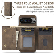For Google Pixel 9 Pro XL DG.MING M1 Series 3-Fold Multi Card Wallet + Magnetic Phone Case(Coffee)