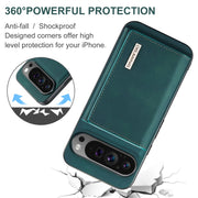 For Google Pixel 9 Pro XL DG.MING M1 Series 3-Fold Multi Card Wallet + Magnetic Phone Case(Green)