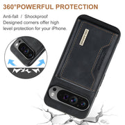 For Google Pixel 9 Pro XL DG.MING M2 Series 3-Fold Multi Card Bag + Magnetic Phone Case(Black)