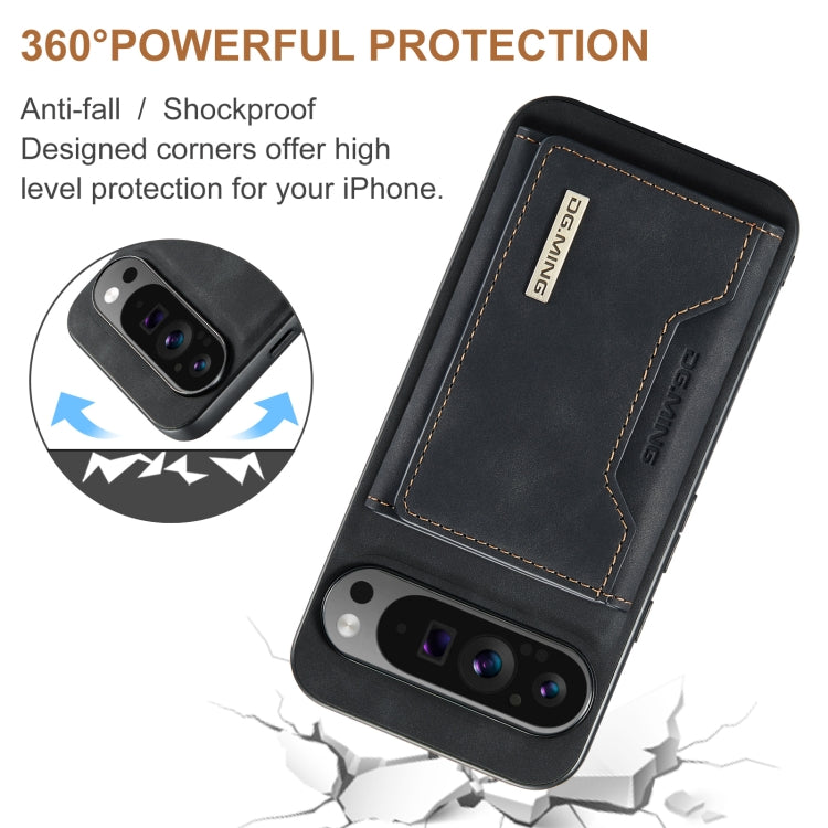 For Google Pixel 9 Pro XL DG.MING M2 Series 3-Fold Multi Card Bag + Magnetic Phone Case(Black)