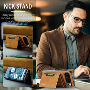 For Google Pixel 9 Pro XL DG.MING M2 Series 3-Fold Multi Card Bag + Magnetic Phone Case(Brown)