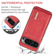 For Google Pixel 9 Pro XL DG.MING M2 Series 3-Fold Multi Card Bag + Magnetic Phone Case(Red)