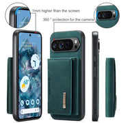 For Google Pixel 9 Pro XL DG.MING M2 Series 3-Fold Multi Card Bag + Magnetic Phone Case(Green)