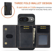 For Google Pixel 9 / 9 Pro DG.MING M2 Series 3-Fold Multi Card Bag + Magnetic Phone Case(Black)