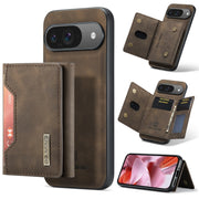 For Google Pixel 9 / 9 Pro DG.MING M2 Series 3-Fold Multi Card Bag + Magnetic Phone Case(Coffee)