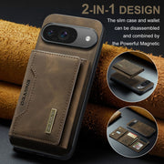 For Google Pixel 9 / 9 Pro DG.MING M2 Series 3-Fold Multi Card Bag + Magnetic Phone Case(Coffee)