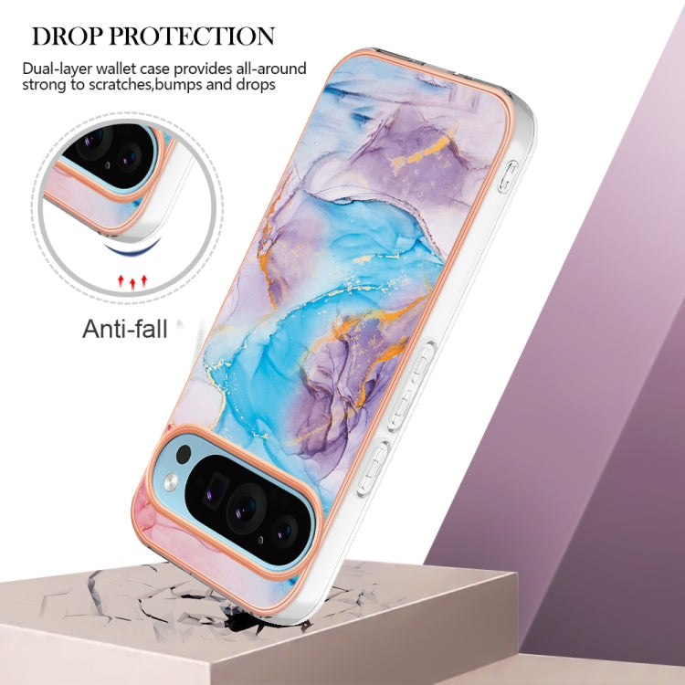 For Google Pixel 9 Pro XL Electroplating IMD TPU Phone Case(Blue Marble) - Google Cases by PMC TechLife | Online Shopping South Africa | PMC TechLife | Buy Now Pay Later Mobicred