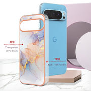 For Google Pixel 9 Pro XL Electroplating IMD TPU Phone Case(White Marble)