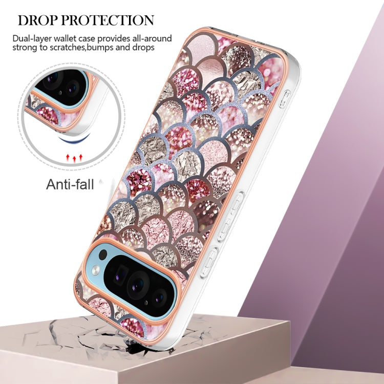 For Google Pixel 9 Pro XL Electroplating IMD TPU Phone Case(Pink Scales) - Google Cases by PMC TechLife | Online Shopping South Africa | PMC TechLife | Buy Now Pay Later Mobicred