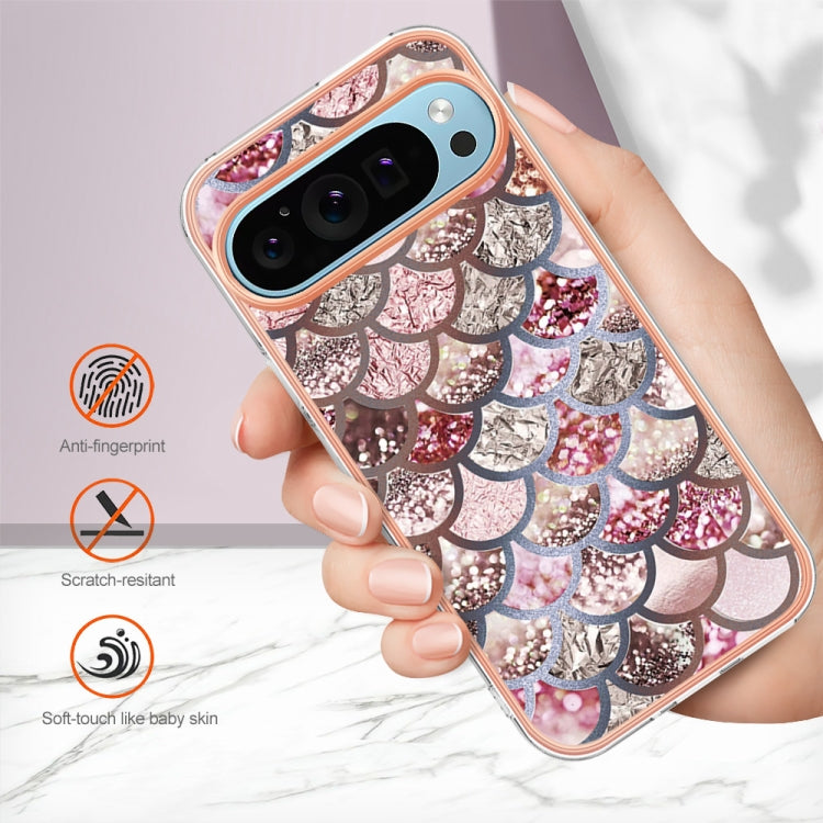 For Google Pixel 9 Pro XL Electroplating IMD TPU Phone Case(Pink Scales) - Google Cases by PMC TechLife | Online Shopping South Africa | PMC TechLife | Buy Now Pay Later Mobicred