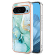For Google Pixel 9 / 9 Pro Electroplating Marble Dual-side IMD Phone Case(Green 003) - Google Cases by PMC TechLife | Online Shopping South Africa | PMC TechLife | Buy Now Pay Later Mobicred