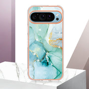 For Google Pixel 9 / 9 Pro Electroplating Marble Dual-side IMD Phone Case(Green 003)