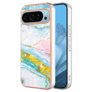 For Google Pixel 9 Pro XL Electroplating Marble Dual-side IMD Phone Case(Green 004)